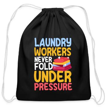 Funny Laundry Workers Shirt - Cotton Drawstring Bag - black - Front