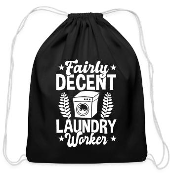 Fairly Decent Laundry Worker - Cotton Drawstring Bag - black - Front
