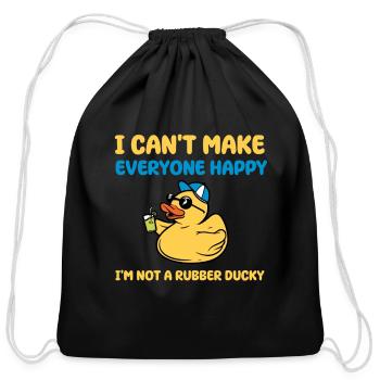 Funny Rubber Ducky Design - Cotton Drawstring Bag - black - Front