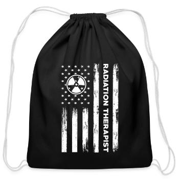 USA Flag Radiation Therapist America - Cotton Drawstring Bag - black - Front