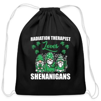 Radiation Therapist St. Patricks Day - Cotton Drawstring Bag - black - Front