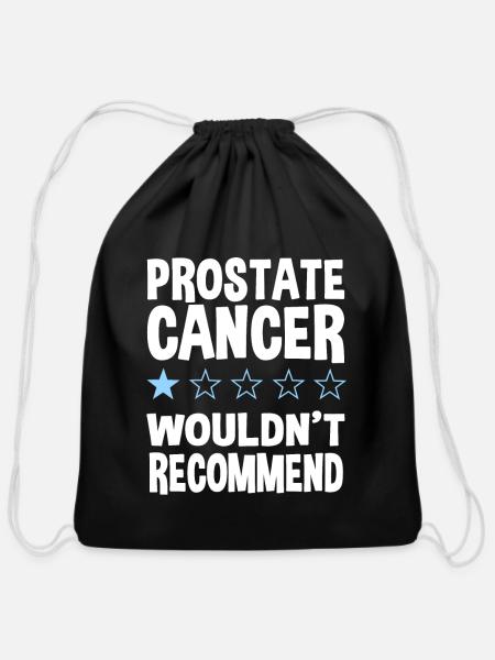 Prostate Cancer Awareness Month Blue Ribbon Love - Cotton Drawstring Bag - black