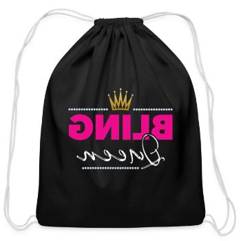 5 Bling Queen Jewelry Consultant Reverse Mirror Li - Cotton Drawstring Bag - black - Front