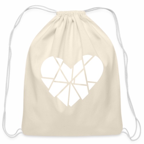 Heart Broken Shards Anti Valentine's Day - Cotton Drawstring Bag