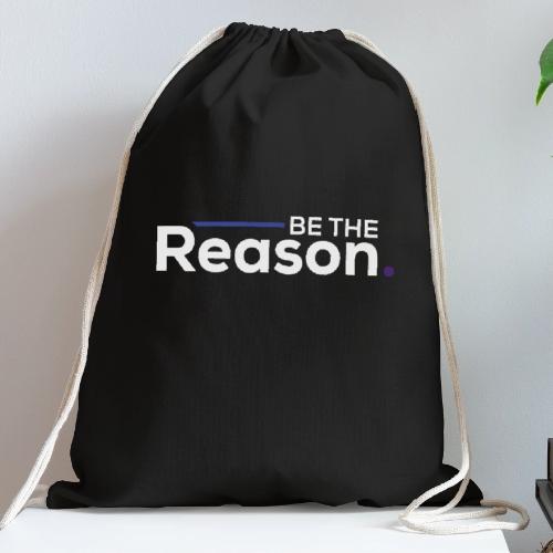 Be the Reason Logo (White) - Cotton Drawstring Bag