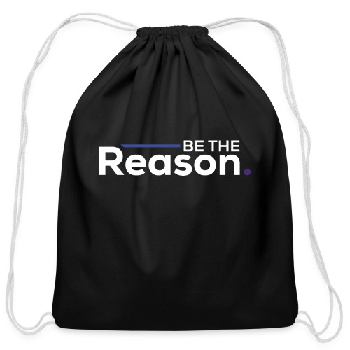 Be the Reason Logo (White) - Cotton Drawstring Bag