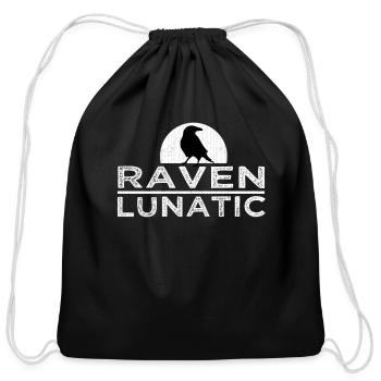Raven Lunatic Shirt - Gothic Raven for Halloween - Cotton Drawstring Bag - black - Front