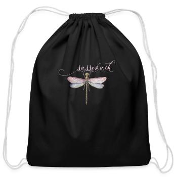 Sassenach Dragonfly T Shirt Outlander Long Sleeve - Cotton Drawstring Bag - black - Front