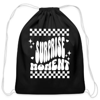 Mommy and Me Surprise Moment - Cotton Drawstring Bag - black - Front