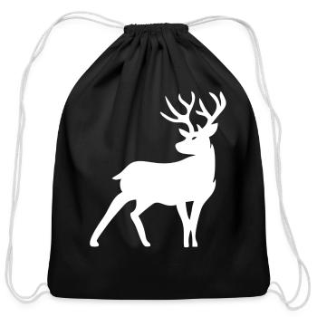 Christmas Deer - Cotton Drawstring Bag - black - Front
