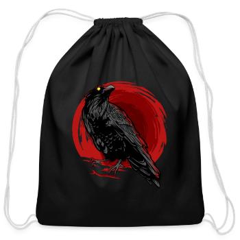 raven, raven witch, edgar Allen Poe - Cotton Drawstring Bag - black - Front
