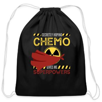 chemo, chemo radiation, cancer - Cotton Drawstring Bag - black - Front