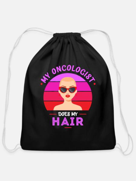 chemo, chemo radiation, chemo radiation - Cotton Drawstring Bag - black