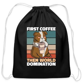 Guinea Pig Cavy Coffee - Cotton Drawstring Bag - black - Front