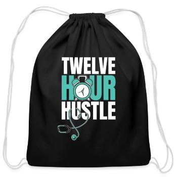 Nurse Nursing Stethoscope - Cotton Drawstring Bag - black - Front