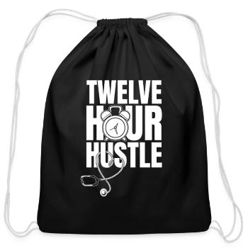 Nurse Nursing Stethoscope - Cotton Drawstring Bag - black - Front