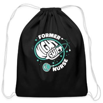 Nurse Nursing Stethoscope - Cotton Drawstring Bag - black - Front