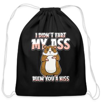 Guinea Pig Cavy Humor - Cotton Drawstring Bag - black - Front