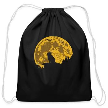 Guinea Pig Cavy Moon - Cotton Drawstring Bag - black - Front