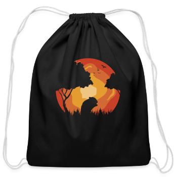 Guinea Pig Cavy Sunset - Cotton Drawstring Bag - black - Front