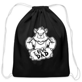 Guinea Pig Cavy I Love Dad - Cotton Drawstring Bag - black - Front