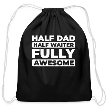 Waiter Waitress Father Dad - Cotton Drawstring Bag - black - Front