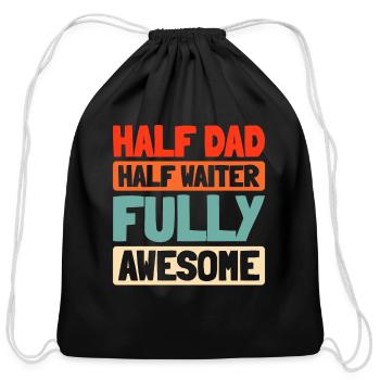 Waiter Waitress Father Dad - Cotton Drawstring Bag - black - Front