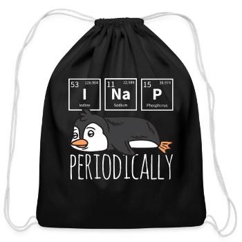 Funny Science I Nap Periodic Table Meme Meh Pengui - Cotton Drawstring Bag - black - Front