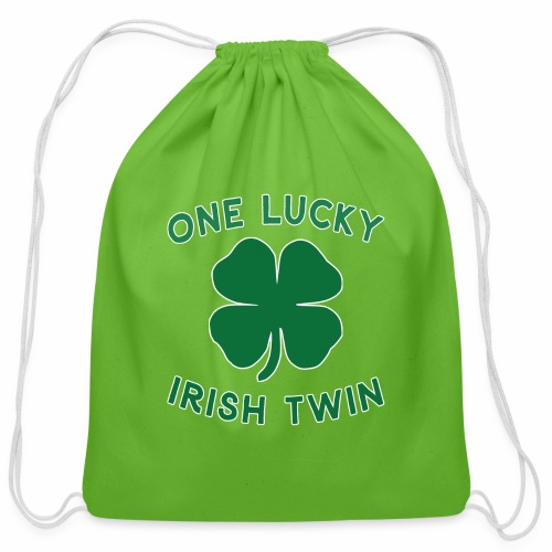 Lucky Twin St Patrick Day Irish Shamrock Gift. - Cotton Drawstring Bag