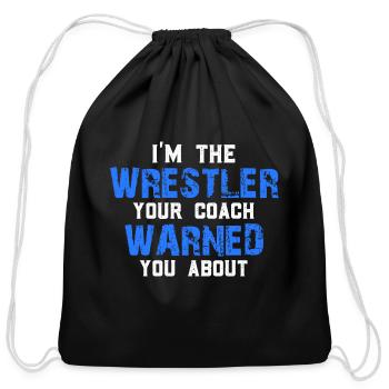 Wrestling Funny Wrestling - Cotton Drawstring Bag - black - Front