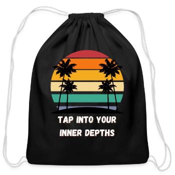 Tap into your inner depths - Cotton Drawstring Bag - black - Front