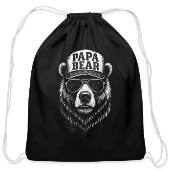 Papa Vatertag Papa Bear Vatertagsgeschenk - Cotton Drawstring Bag - black - Front