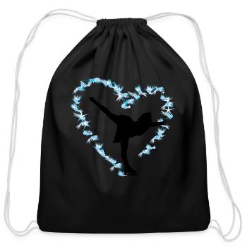 Figure skating and ice figure dance is an artistry - Cotton Drawstring Bag - black - Front