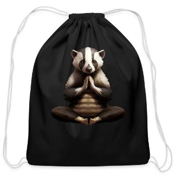 Yogi Badger - Cotton Drawstring Bag - black - Front