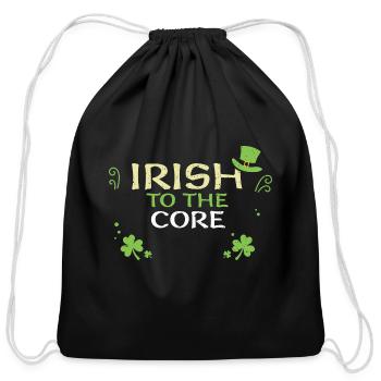 Irish to the core - Cotton Drawstring Bag - black - Front