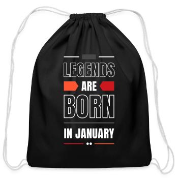 LEGENDS ARE BORN IN JANUARY - Cotton Drawstring Bag - black - Front