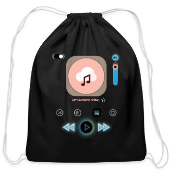 Pastel Music Cloud Icon - Cotton Drawstring Bag - black - Front