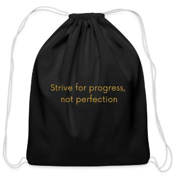 STRIVE FOR PROGRESS - Cotton Drawstring Bag - black - Front