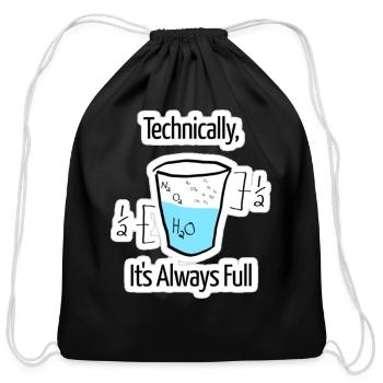 Science is Optimistic - Cotton Drawstring Bag - black - Front