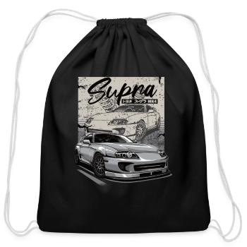 Toyota Supra 2jz - Cotton Drawstring Bag - black - Front
