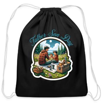 model camping 1 - Cotton Drawstring Bag - black - Front