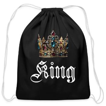 King - Cotton Drawstring Bag - black - Front