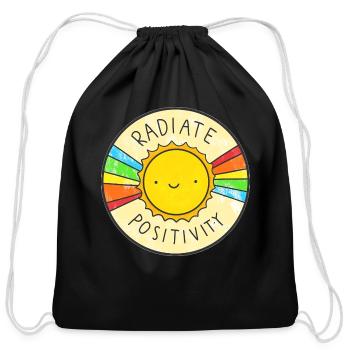 Radiate Positivity - Cotton Drawstring Bag - black - Front