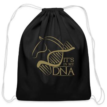 Horse design in my DNA - Cotton Drawstring Bag - black - Front