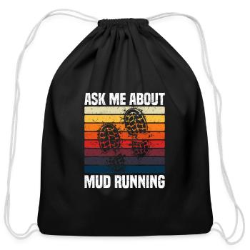 Mud Run - Cotton Drawstring Bag - black - Front