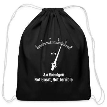Radiation Radioactive nuclear Chernboyl gift - Cotton Drawstring Bag - black - Front