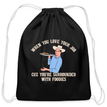 Waiter in Texas Design for proud Texan Foodies - Cotton Drawstring Bag - black - Front