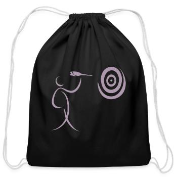 Minimalist darts Darts player with darts and - Cotton Drawstring Bag - black - Front