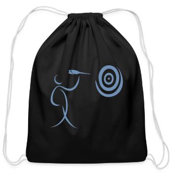 Minimalist darts Darts player with darts and - Cotton Drawstring Bag - black - Front