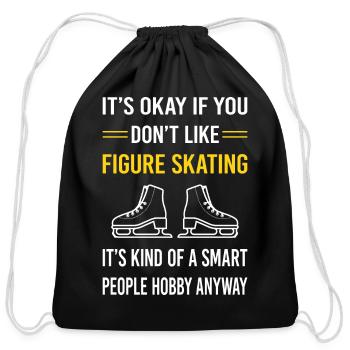 Smart People Figure Skating Skate Skater - Cotton Drawstring Bag - black - Front